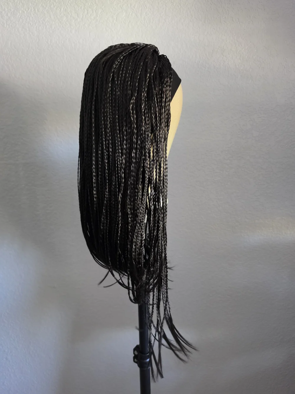 Braided Wig Afro Long Synthetic Fully Hand Tied Twist Braided Wigs Natural black